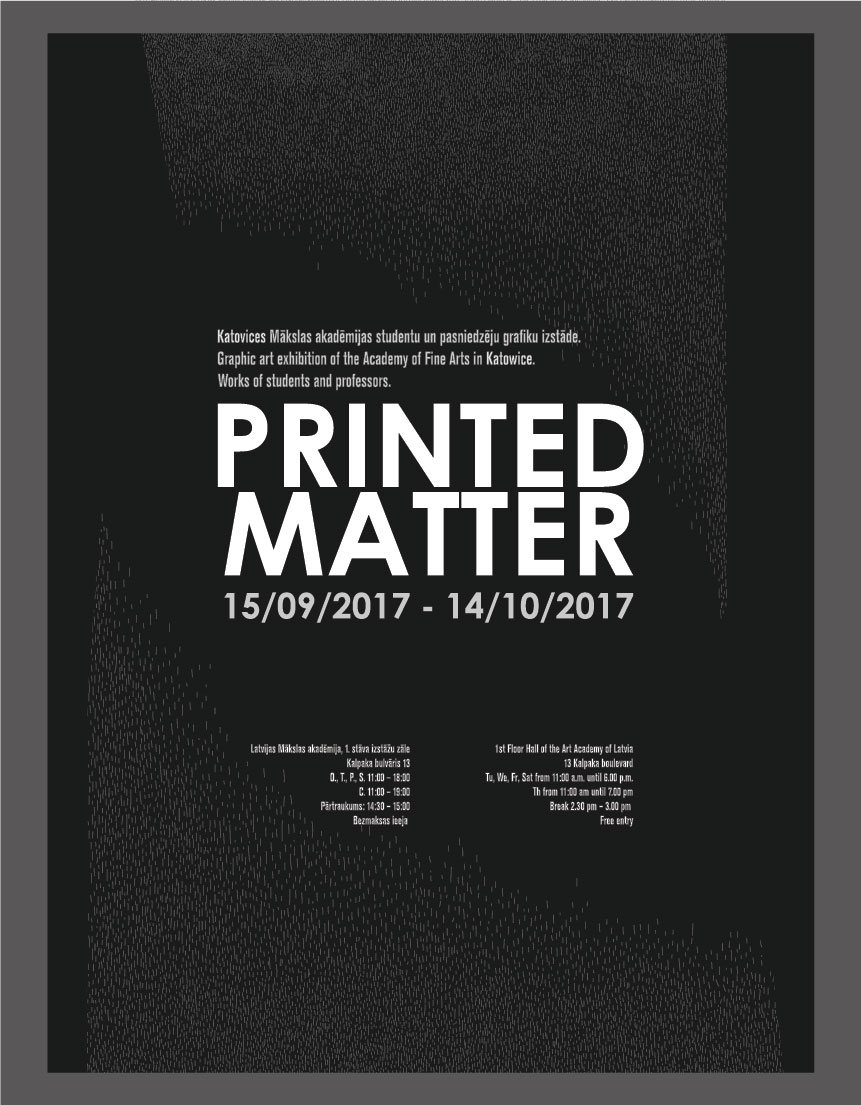 izstādes Printed Matter plakāts
